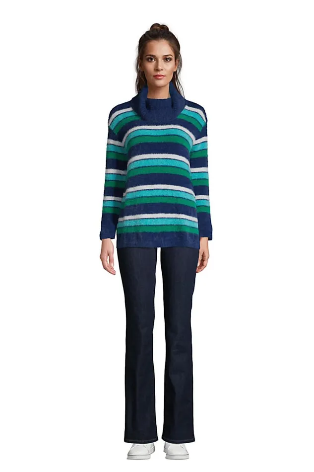 Lands039 End Sweaters Women Eyelash Cowl Neck Sweater 8211 Stripe Deep Sea Navy Multi Stripe Lands039 End Sweaters Women Eyelash Cowl Neck Sweater 8211 Stripe Deep Sea Navy Multi Stripe