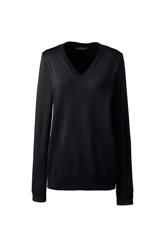 Lands039 End Sweaters Women Performance Vneck Sweater Black Lands039 End Sweaters Women Performance Vneck Sweater Black