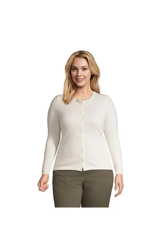 Lands039 End Sweaters Women Plus Size Cashmere Cardigan Sweater Fresh Ivory
