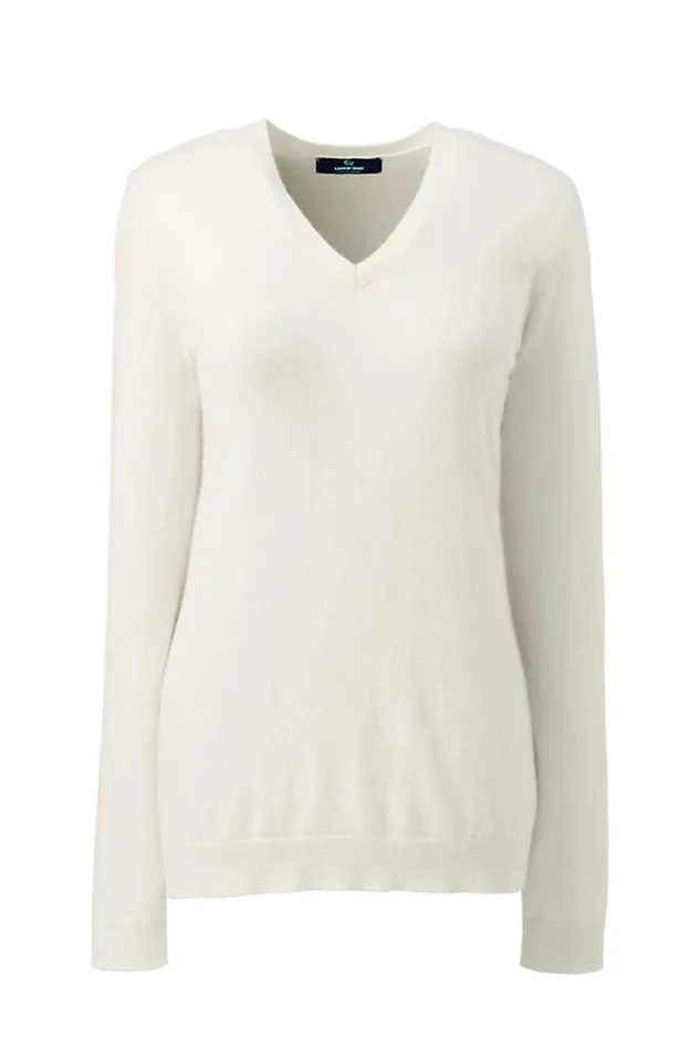 Lands039 End Sweaters Women Plus Size Cashmere Vneck Sweater Fresh Ivory Lands039 End Sweaters Women Plus Size Cashmere Vneck Sweater Fresh Ivory