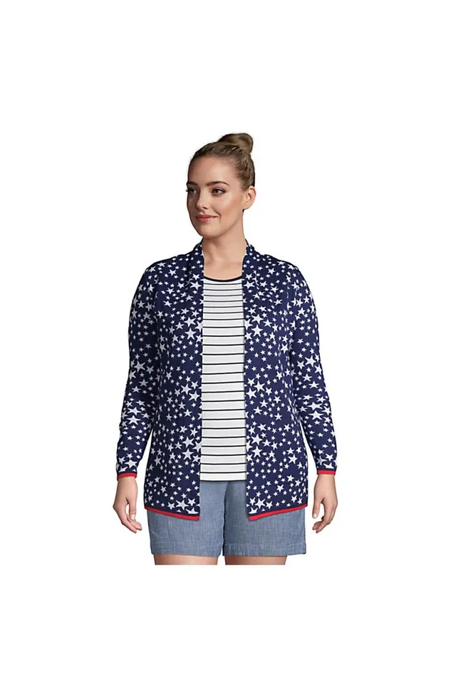 Lands039 End Sweaters Women Plus Size Cotton Open Long Cardigan Sweater 8211 Jacquard Deep Sea Navy Stars Lands039 End Sweaters Women Plus Size Cotton Open Long Cardigan Sweater 8211 Jacquard Deep Sea Navy Stars