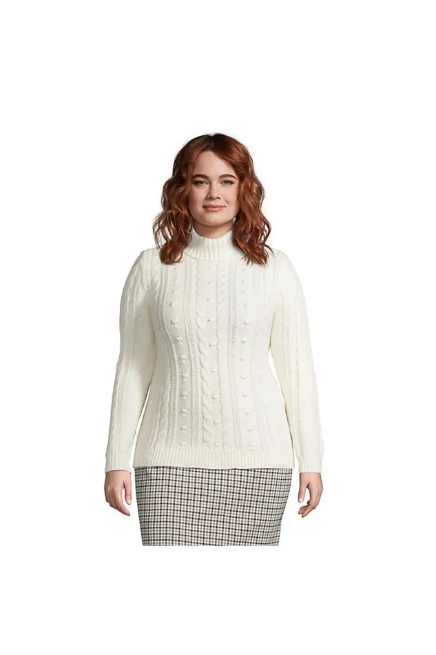 Lands039 End Sweaters Women Plus Size Cozy Lofty Bobble Turtleneck Sweater Ivory Lands039 End Sweaters Women Plus Size Cozy Lofty Bobble Turtleneck Sweater Ivory