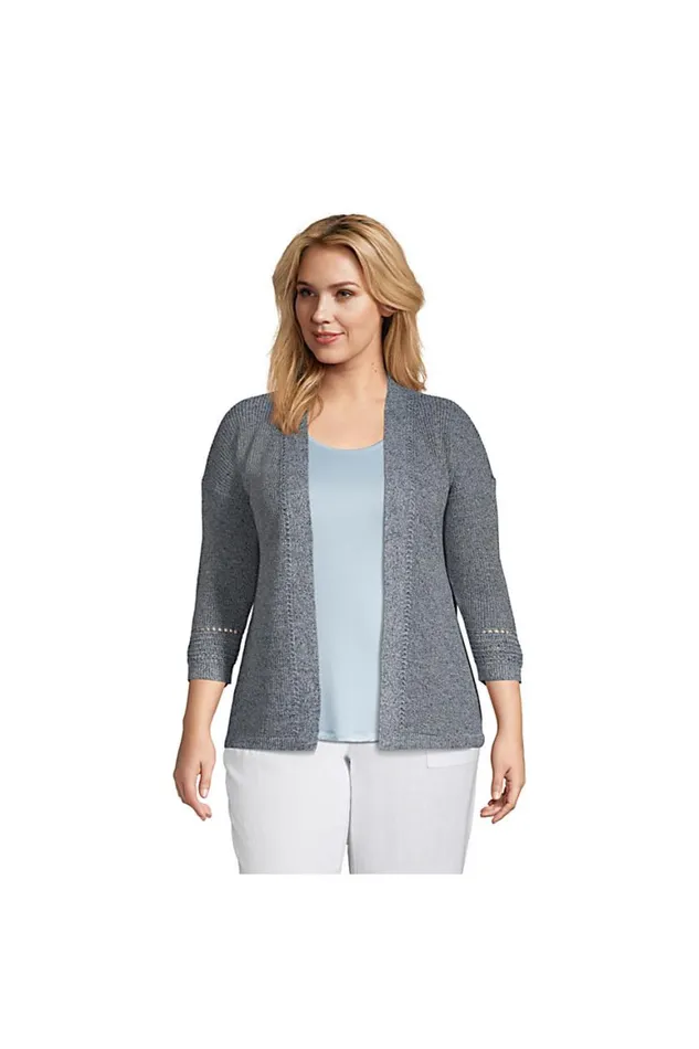 Lands039 End Sweaters Women Plus Size Linen Cotton Shaker Open Cardigan Sweater Deep Sea Navy Marl Lands039 End Sweaters Women Plus Size Linen Cotton Shaker Open Cardigan Sweater Deep Sea Navy Marl