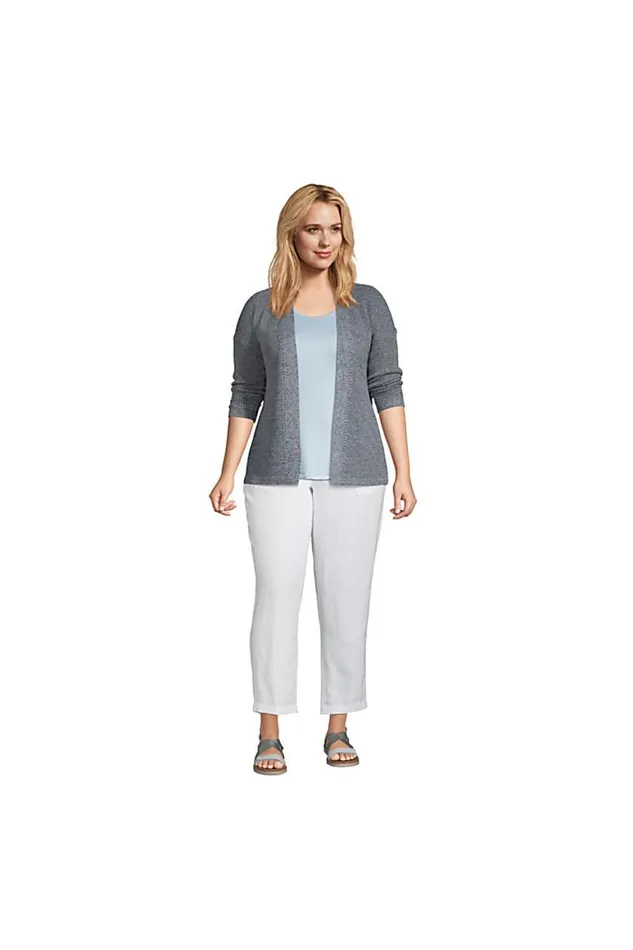 Lands039 End Sweaters Women Plus Size Linen Cotton Shaker Open Cardigan Sweater Deep Sea Navy Marl Lands039 End Sweaters Women Plus Size Linen Cotton Shaker Open Cardigan Sweater Deep Sea Navy Marl