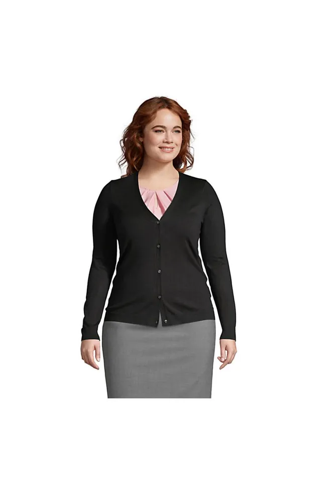 Lands039 End Sweaters Women Plus Size Performance Cardigan Sweater Black