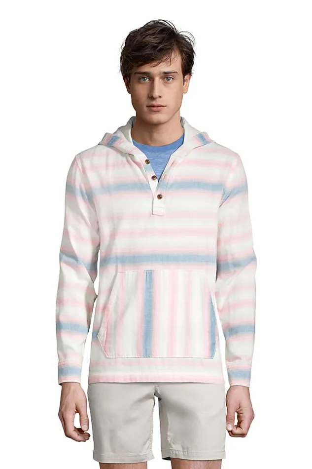 Lands039 End Sweatshirts and Hoodies Men Adult Double Cloth Pullover Hoodie Salt Washed Pink Ombre Stripe Lands039 End Sweatshirts and Hoodies Men Adult Double Cloth Pullover Hoodie Salt Washed Pink Ombre Stripe