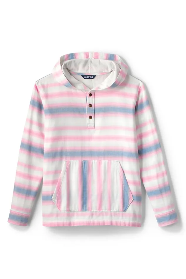 Lands039 End Sweatshirts and Hoodies Men Adult Double Cloth Pullover Hoodie Salt Washed Pink Ombre Stripe Lands039 End Sweatshirts and Hoodies Men Adult Double Cloth Pullover Hoodie Salt Washed Pink Ombre Stripe