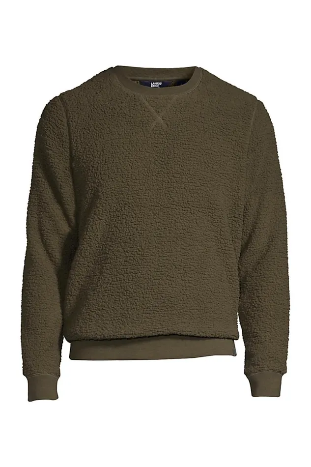 Lands039 End Sweatshirts and Hoodies Men Big Long Sleeve Sherpa Fleece Crewneck Sweatshirt Forest Moss Lands039 End Sweatshirts and Hoodies Men Big Long Sleeve Sherpa Fleece Crewneck Sweatshirt Forest Moss