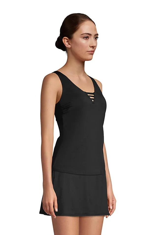 Lands039 End Swimsuits Women Chlorine Resistant Cut Out Tankini Top Swimsuit With Adjustable Straps Black Lands039 End Swimsuits Women Chlorine Resistant Cut Out Tankini Top Swimsuit With Adjustable Straps Black