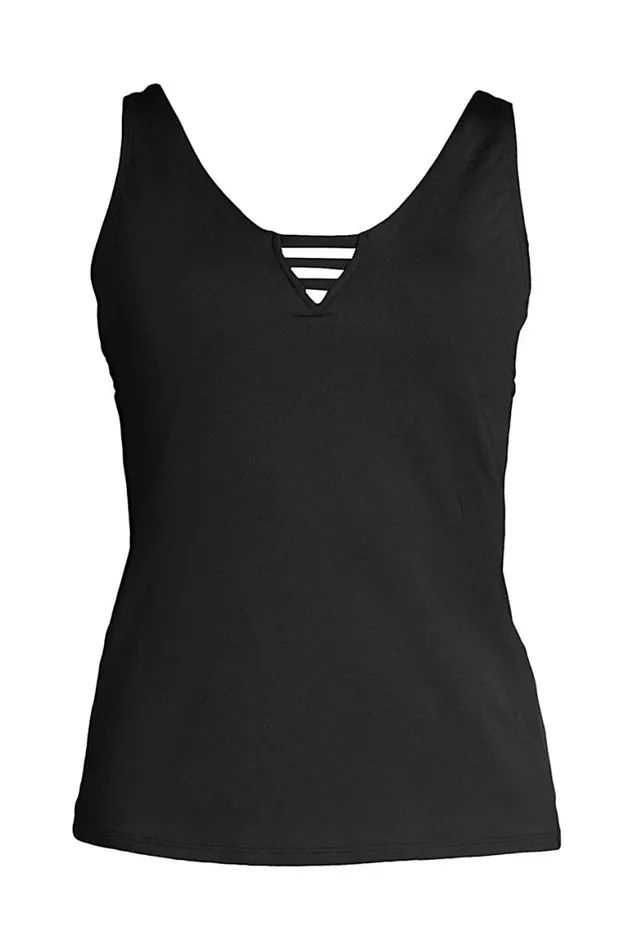 Lands039 End Swimsuits Women Chlorine Resistant Cut Out Tankini Top Swimsuit With Adjustable Straps Black Lands039 End Swimsuits Women Chlorine Resistant Cut Out Tankini Top Swimsuit With Adjustable Straps Black