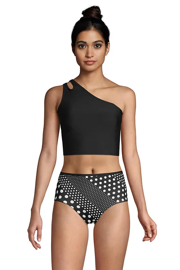 Lands039 End Swimsuits Women Chlorine Resistant One Shoulder Bikini Top Swimsuit With Removable Adjustable Strap Black Lands039 End Swimsuits Women Chlorine Resistant One Shoulder Bikini Top Swimsuit With Removable Adjustable Strap Black