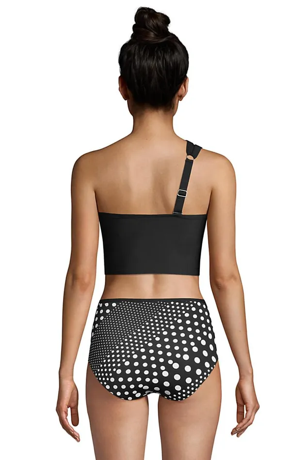 Lands039 End Swimsuits Women Chlorine Resistant One Shoulder Bikini Top Swimsuit With Removable Adjustable Strap Black Lands039 End Swimsuits Women Chlorine Resistant One Shoulder Bikini Top Swimsuit With Removable Adjustable Strap Black