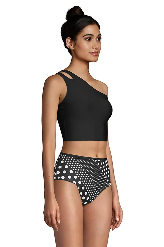 Lands039 End Swimsuits Women Chlorine Resistant One Shoulder Bikini Top Swimsuit With Removable Adjustable Strap Black Lands039 End Swimsuits Women Chlorine Resistant One Shoulder Bikini Top Swimsuit With Removable Adjustable Strap Black