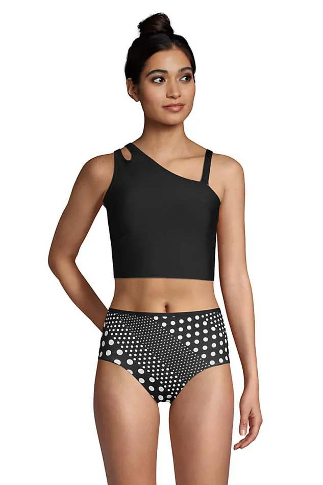 Lands039 End Swimsuits Women Chlorine Resistant One Shoulder Bikini Top Swimsuit With Removable Adjustable Strap Black Lands039 End Swimsuits Women Chlorine Resistant One Shoulder Bikini Top Swimsuit With Removable Adjustable Strap Black