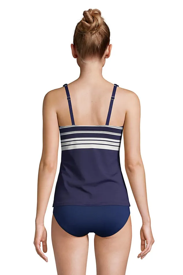 Lands039 End Swimsuits Women Chlorine Resistant Square Neck Underwire Tankini Top Swimsuit Adjustable Straps Navy Lands039 End Swimsuits Women Chlorine Resistant Square Neck Underwire Tankini Top Swimsuit Adjustable Straps Navy