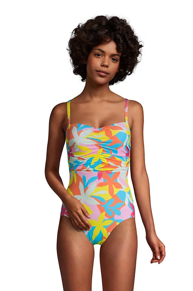 Lands039 End Swimsuits Women Chlorine Resistant Tummy Control Sweetheart One Piece Swimsuit With Adjustable Straps Turquoise Multi Graphic Floral Lands039 End Swimsuits Women Chlorine Resistant Tummy Control Sweetheart One Piece Swimsuit With Adjustable Straps Turquoise Multi Graphic Floral