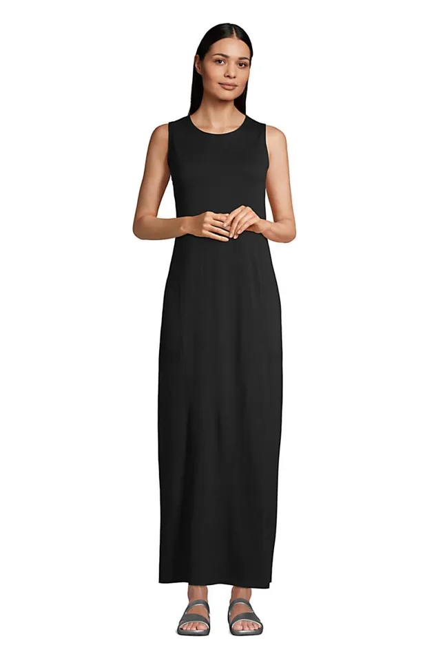 Lands039 End Swimsuits Women Cotton Jersey Sleeveless Swim Coverup Maxi Dress Black Lands039 End Swimsuits Women Cotton Jersey Sleeveless Swim Coverup Maxi Dress Black