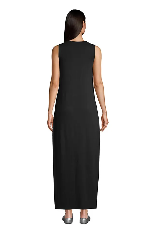 Lands039 End Swimsuits Women Cotton Jersey Sleeveless Swim Coverup Maxi Dress Black Lands039 End Swimsuits Women Cotton Jersey Sleeveless Swim Coverup Maxi Dress Black
