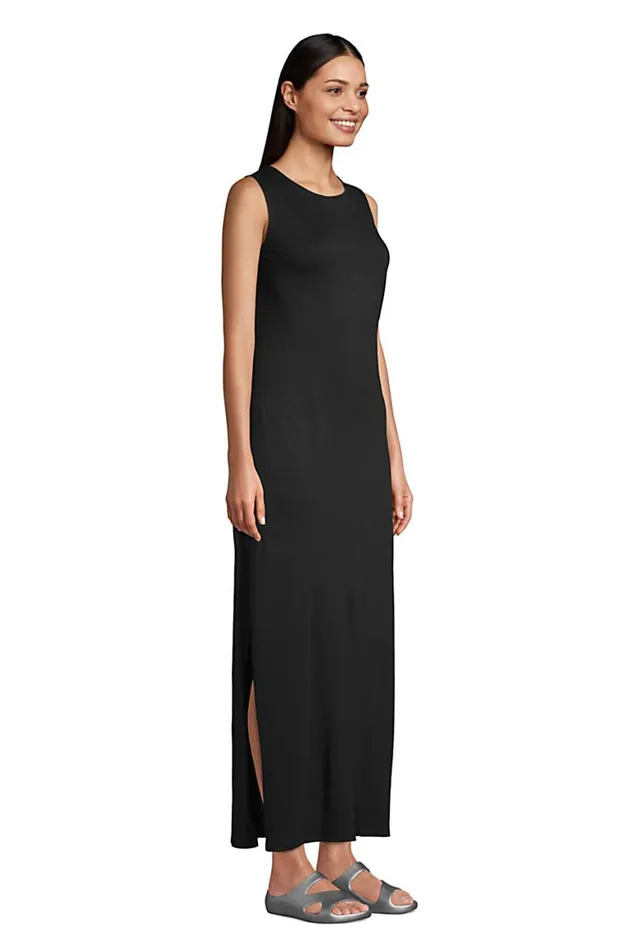 Lands039 End Swimsuits Women Cotton Jersey Sleeveless Swim Coverup Maxi Dress Black Lands039 End Swimsuits Women Cotton Jersey Sleeveless Swim Coverup Maxi Dress Black