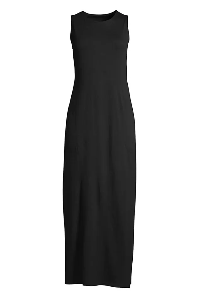 Lands039 End Swimsuits Women Cotton Jersey Sleeveless Swim Coverup Maxi Dress Black Lands039 End Swimsuits Women Cotton Jersey Sleeveless Swim Coverup Maxi Dress Black