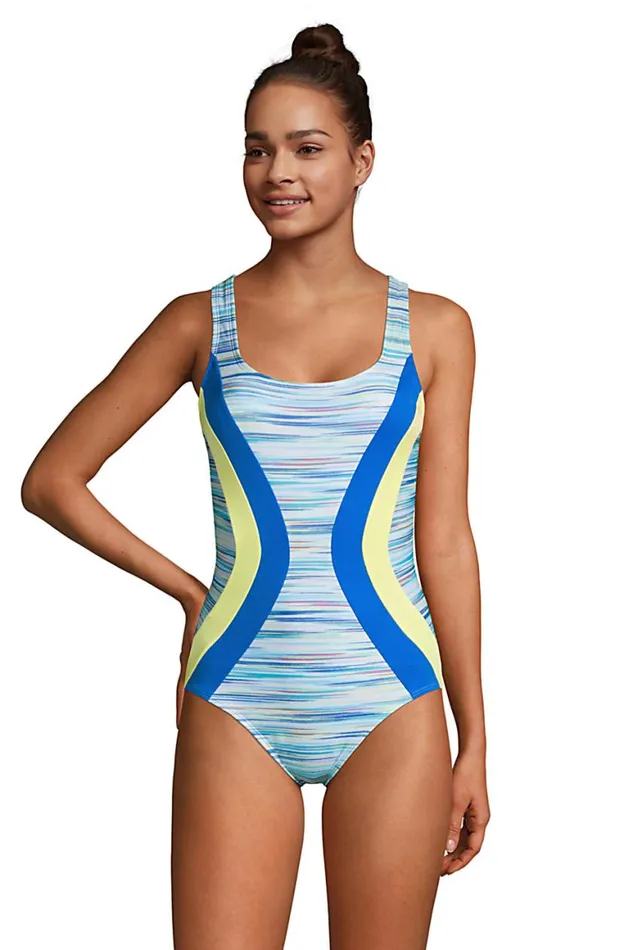 Lands039 End Swimsuits Women Dcup Chlorine Resistant Scoop Neck One Piece Athletic Swimsuit Print Space Dye Lands039 End Swimsuits Women Dcup Chlorine Resistant Scoop Neck One Piece Athletic Swimsuit Print Space Dye