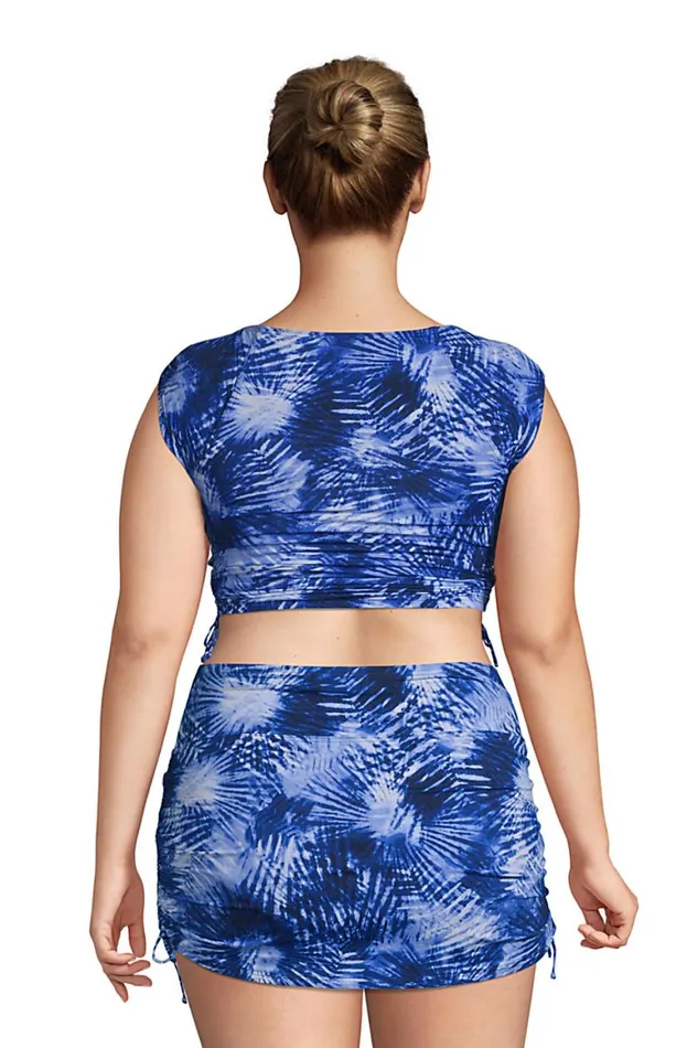 Lands039 End Swimsuits Women Plus Size Chlorine Resistant Adjustable Cap Sleeve Bikini Top Swimsuit Deep Sea Navy Tie Dye Palm Lands039 End Swimsuits Women Plus Size Chlorine Resistant Adjustable Cap Sleeve Bikini Top Swimsuit Deep Sea Navy Tie Dye Palm