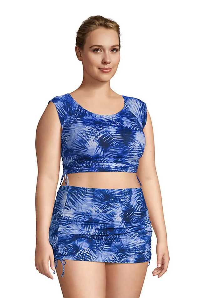 Lands039 End Swimsuits Women Plus Size Chlorine Resistant Adjustable Cap Sleeve Bikini Top Swimsuit Deep Sea Navy Tie Dye Palm Lands039 End Swimsuits Women Plus Size Chlorine Resistant Adjustable Cap Sleeve Bikini Top Swimsuit Deep Sea Navy Tie Dye Palm