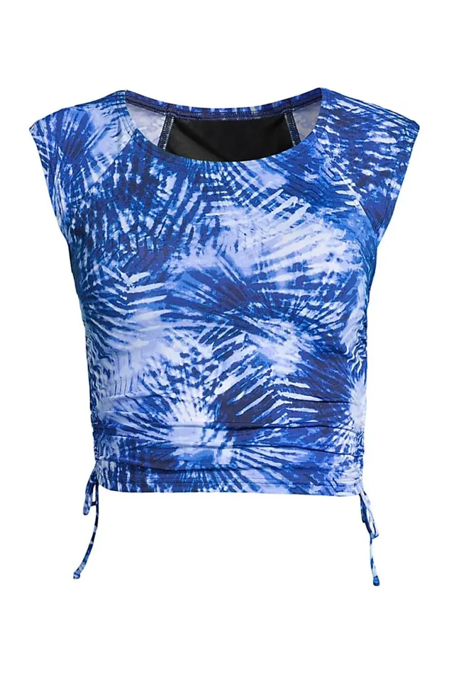 Lands039 End Swimsuits Women Plus Size Chlorine Resistant Adjustable Cap Sleeve Bikini Top Swimsuit Deep Sea Navy Tie Dye Palm Lands039 End Swimsuits Women Plus Size Chlorine Resistant Adjustable Cap Sleeve Bikini Top Swimsuit Deep Sea Navy Tie Dye Palm