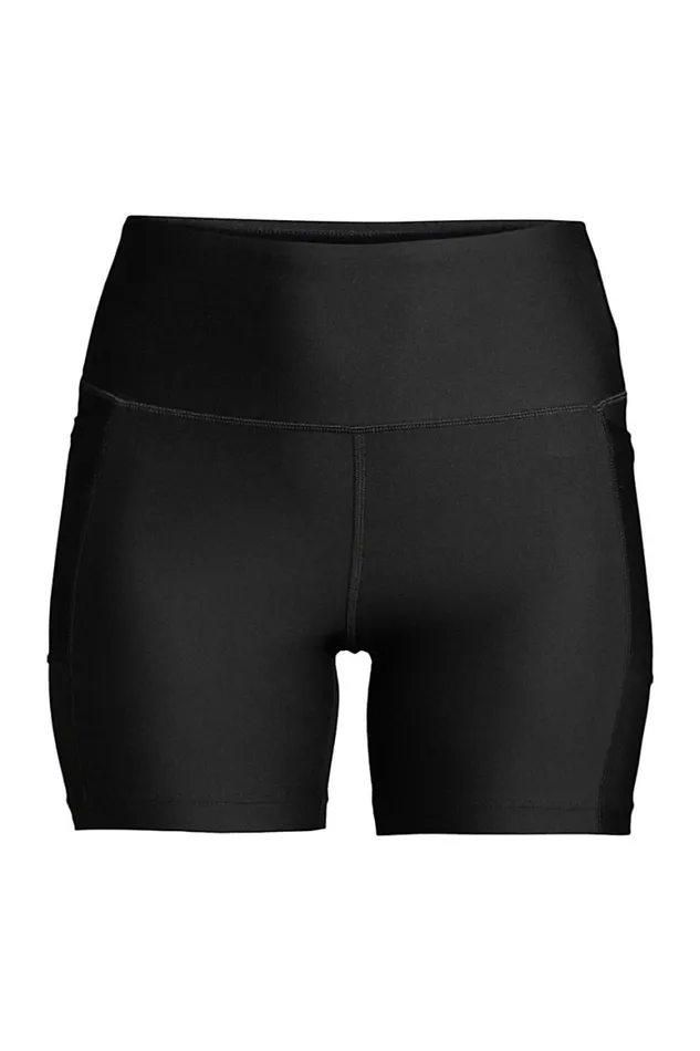Lands039 End Swimsuits Women Plus Size Chlorine Resistant High Waisted 6034 Bike Swim Shorts With Upf 50 Sun Protection Black