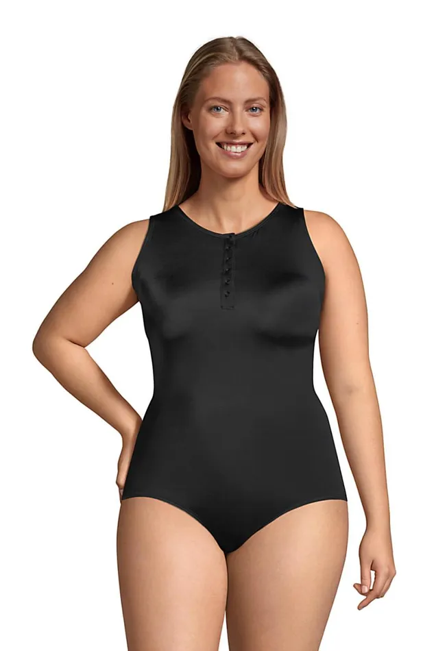 Lands039 End Swimsuits Women Plus Size Chlorine Resistant No Wire High Neck Snap Front One Piece Swimsuit Black Lands039 End Swimsuits Women Plus Size Chlorine Resistant No Wire High Neck Snap Front One Piece Swimsuit Black