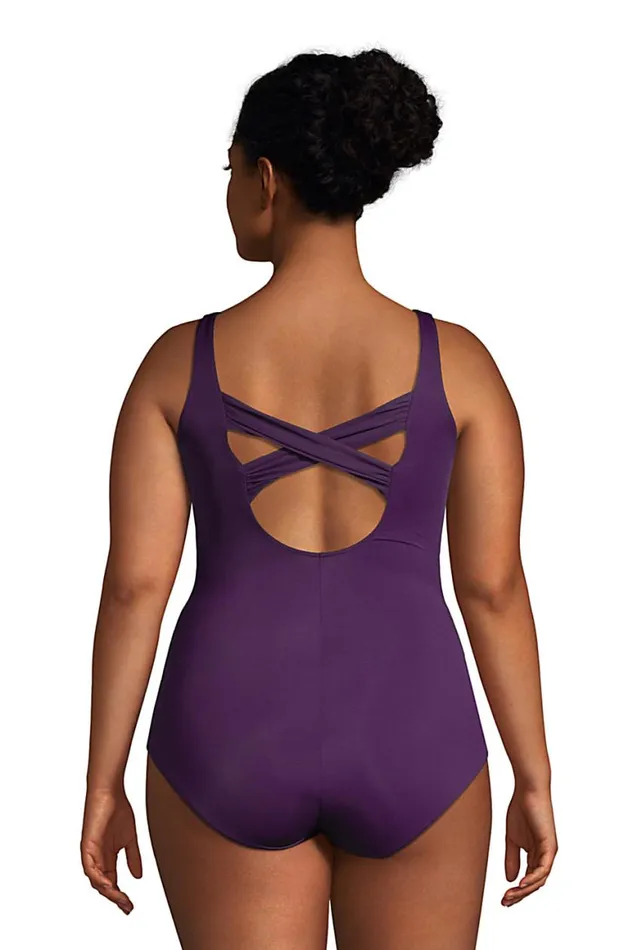 Lands039 End Swimsuits Women Plus Size Slender Carmela Tummy Control Chlorine Resistant Scoop Neck One Piece Swimsuit Blackberry Lands039 End Swimsuits Women Plus Size Slender Carmela Tummy Control Chlorine Resistant Scoop Neck One Piece Swimsuit Blackberry