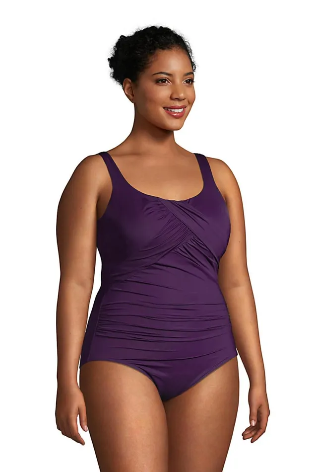 Lands039 End Swimsuits Women Plus Size Slender Carmela Tummy Control Chlorine Resistant Scoop Neck One Piece Swimsuit Blackberry Lands039 End Swimsuits Women Plus Size Slender Carmela Tummy Control Chlorine Resistant Scoop Neck One Piece Swimsuit Blackberry