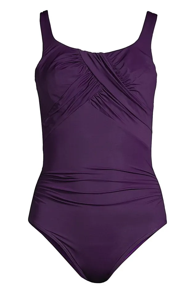 Lands039 End Swimsuits Women Plus Size Slender Carmela Tummy Control Chlorine Resistant Scoop Neck One Piece Swimsuit Blackberry Lands039 End Swimsuits Women Plus Size Slender Carmela Tummy Control Chlorine Resistant Scoop Neck One Piece Swimsuit Blackberry