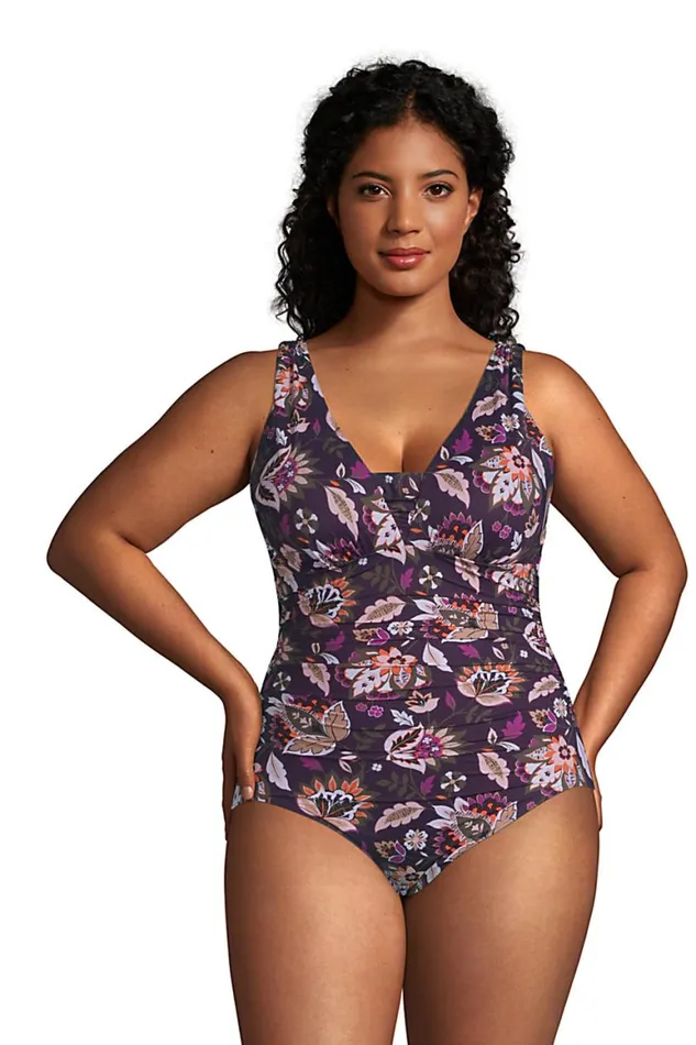 Lands039 End Swimsuits Women Plus Size Slender Grecian Tummy Control Chlorine Resistant One Piece Swimsuit Print Blackberry Jacobean Lands039 End Swimsuits Women Plus Size Slender Grecian Tummy Control Chlorine Resistant One Piece Swimsuit Print Blackberry Jacobean