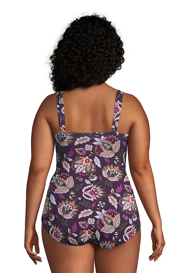Lands039 End Swimsuits Women Plus Size Slender Grecian Tummy Control Chlorine Resistant One Piece Swimsuit Print Blackberry Jacobean Lands039 End Swimsuits Women Plus Size Slender Grecian Tummy Control Chlorine Resistant One Piece Swimsuit Print Blackberry Jacobean