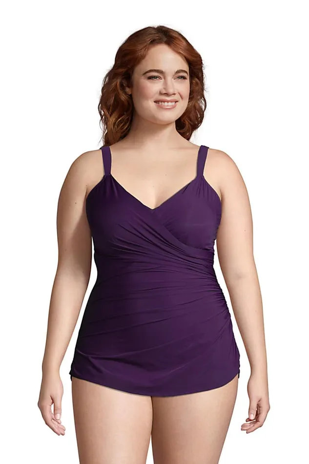 Lands039 End Swimsuits Women Plus Size Slender Vneck Tummy Control Chlorine Resistant Skirted One Piece Swimsuit Blackberry Lands039 End Swimsuits Women Plus Size Slender Vneck Tummy Control Chlorine Resistant Skirted One Piece Swimsuit Blackberry