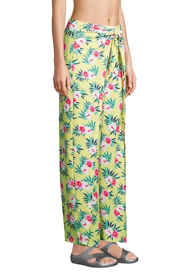 Lands039 End Swimsuits Women Upf 50 Sun Protection Pareo Swim Coverup Pants Pineapple Bliss Hibiscus Flora Lands039 End Swimsuits Women Upf 50 Sun Protection Pareo Swim Coverup Pants Pineapple Bliss Hibiscus Flora