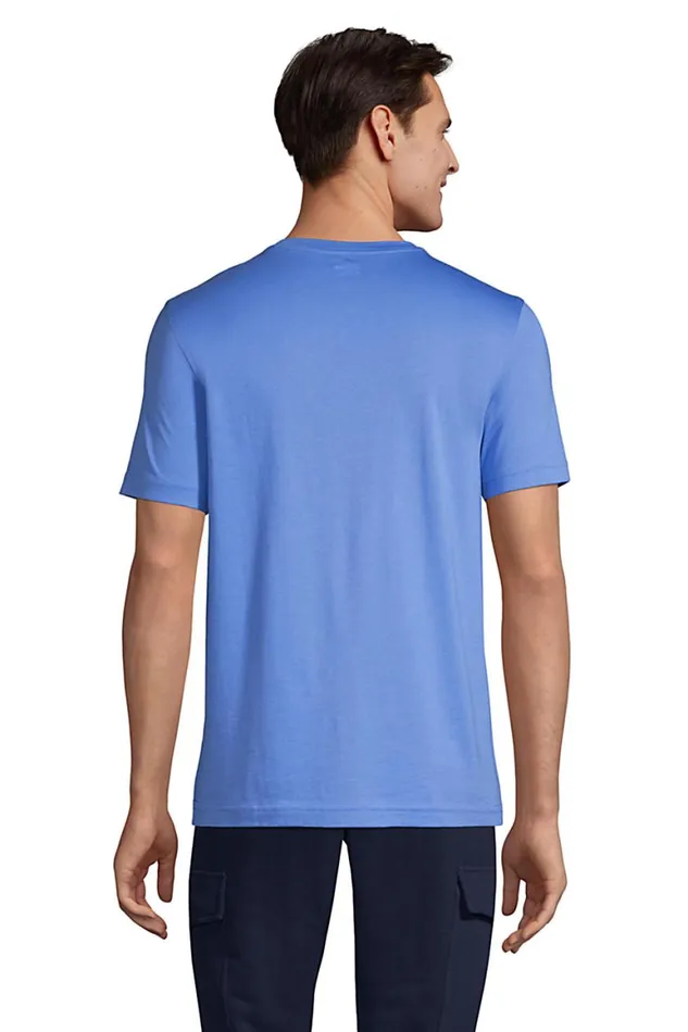 Lands039 End TShirts Men Big And Tall Short Sleeve Supima Tee With Pocket Soft Sea Green