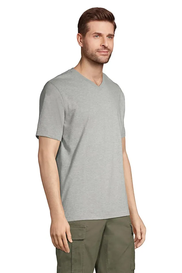 Lands039 End TShirts Men Supert Short Sleeve Vneck Tshirt Radiant Navy