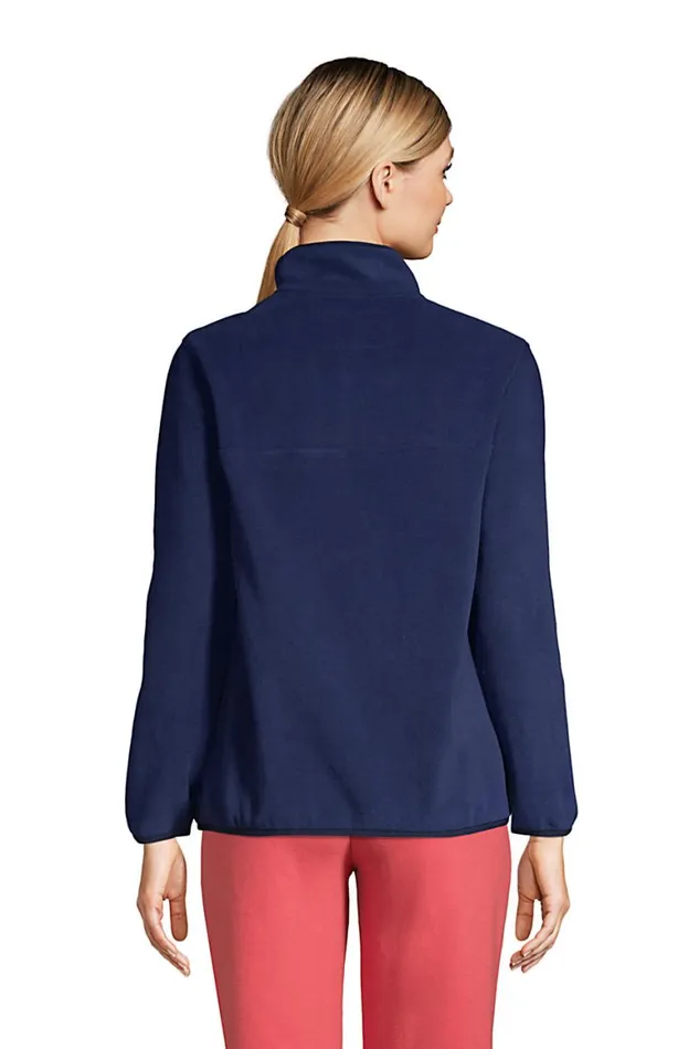 Lands039 End Tops and Tees Women Heritage Fleece Snap Neck Pullover Deep Sea Navy Lands039 End Tops and Tees Women Heritage Fleece Snap Neck Pullover Deep Sea Navy
