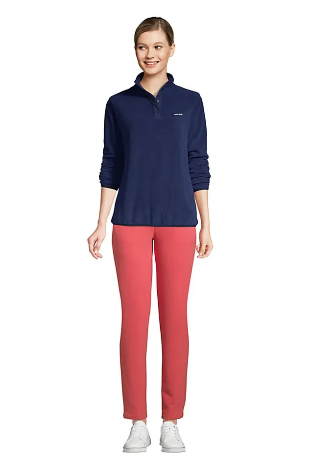 Lands039 End Tops and Tees Women Heritage Fleece Snap Neck Pullover Deep Sea Navy Lands039 End Tops and Tees Women Heritage Fleece Snap Neck Pullover Deep Sea Navy