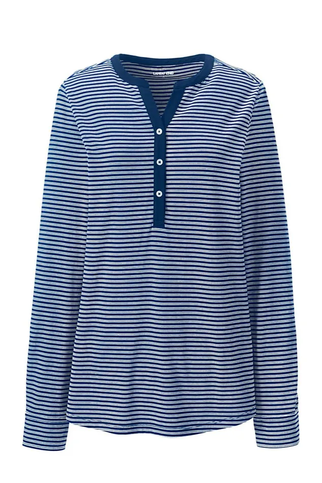 Lands039 End Tops and Tees Women Long Sleeve Button Cuff Tunic Top Sea Breeze Blue Lands039 End Tops and Tees Women Long Sleeve Button Cuff Tunic Top Sea Breeze Blue