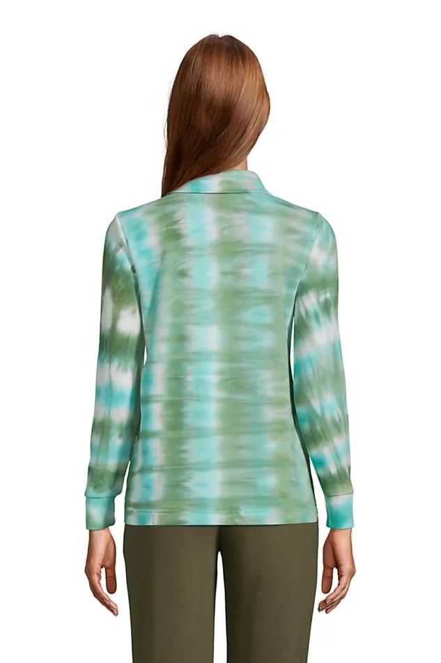 Lands039 End Tops and Tees Women Long Sleeve Serious Sweats Quarter Zip Sweatshirt Navy Prosperity Quilt Lands039 End Tops and Tees Women Long Sleeve Serious Sweats Quarter Zip Sweatshirt Navy Prosperity Quilt
