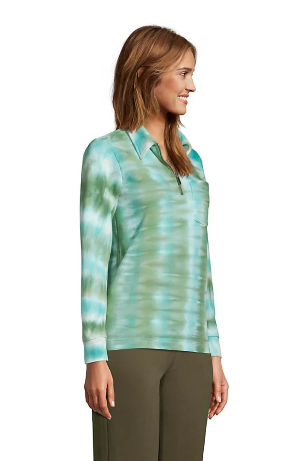 Lands039 End Tops and Tees Women Long Sleeve Serious Sweats Quarter Zip Sweatshirt Navy Prosperity Quilt Lands039 End Tops and Tees Women Long Sleeve Serious Sweats Quarter Zip Sweatshirt Navy Prosperity Quilt