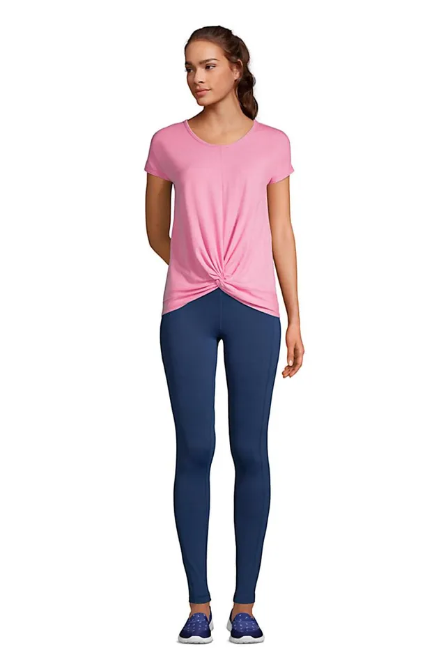 Lands039 End Tops and Tees Women Moisture Wicking Upf Sun Short Sleeve Twist Hem Top Soft Tea Rose Pinstripe Lands039 End Tops and Tees Women Moisture Wicking Upf Sun Short Sleeve Twist Hem Top Soft Tea Rose Pinstripe