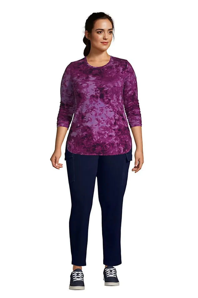 Lands039 End Tops and Tees Women Plus Size Long Sleeve Curved Hem Moisture Wicking Spf Sun Tunic Print Deep Sea Navy Tie Dye Palm Lands039 End Tops and Tees Women Plus Size Long Sleeve Curved Hem Moisture Wicking Spf Sun Tunic Print Deep Sea Navy Tie Dye Palm