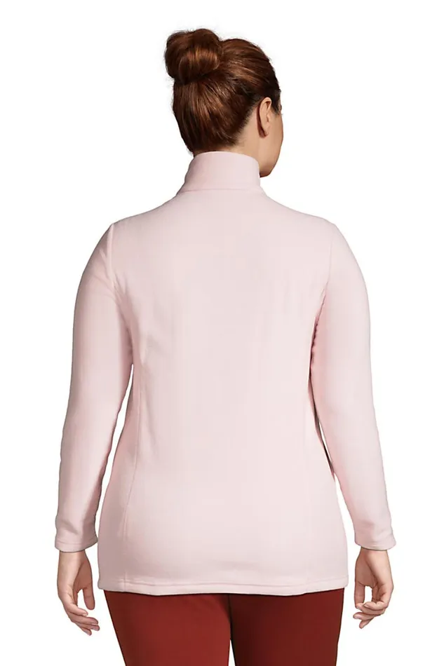 Lands039 End Tops and Tees Women Plus Size Quarter Zip Fleece Pullover Top Soft Tea Rose Lands039 End Tops and Tees Women Plus Size Quarter Zip Fleece Pullover Top Soft Tea Rose