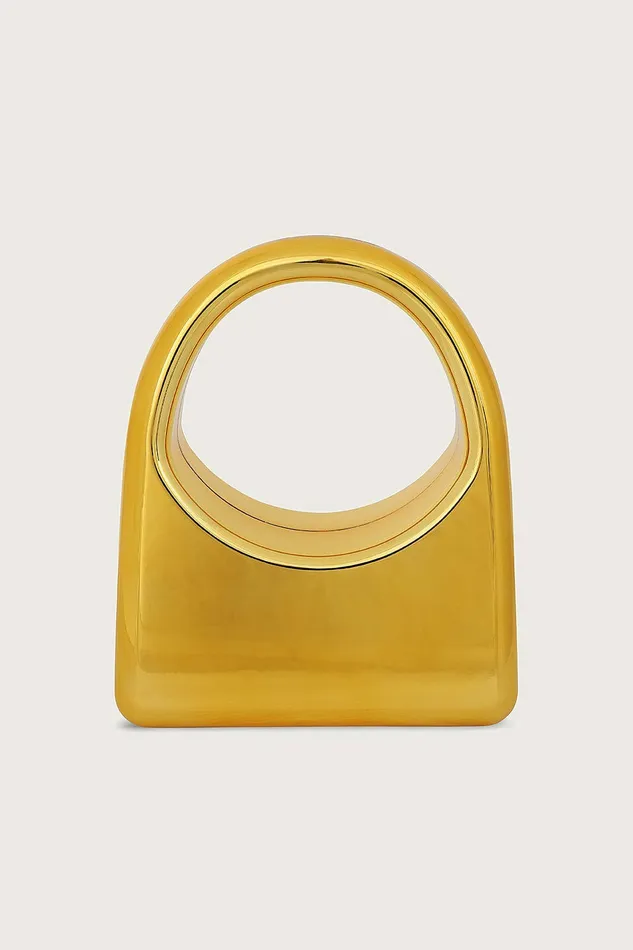Lavish Alice Clutch Bags EMMY Sculpted Acrylic Hand Bag In Gold Gold 8211 Women
