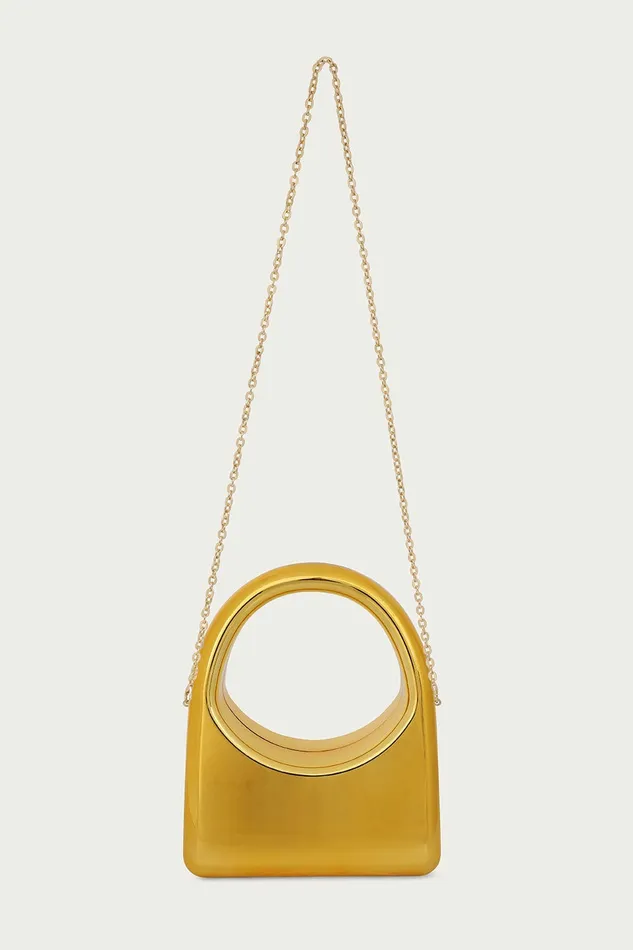 Lavish Alice Clutch Bags EMMY Sculpted Acrylic Hand Bag In Gold Gold 8211 Women