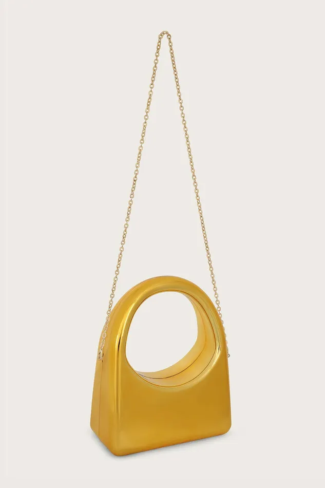 Lavish Alice Clutch Bags EMMY Sculpted Acrylic Hand Bag In Gold Gold 8211 Women
